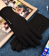 Luva de Frio com Touch da Anellimn, caxemira, forro grosso, compatível com celular.
